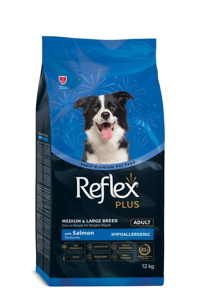 Reflex Plus Somonlu Orta Ve Büyük Irk Yetişkin Köpek Maması 12 kg