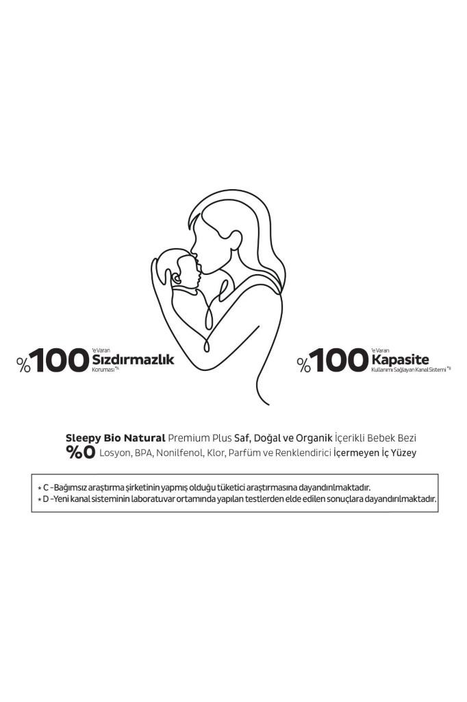 Sleepy Bio Natural Premium Plus Airbag Comfort Süper Paket Bebek Bezi 4 Numara Maxi 52 Adet