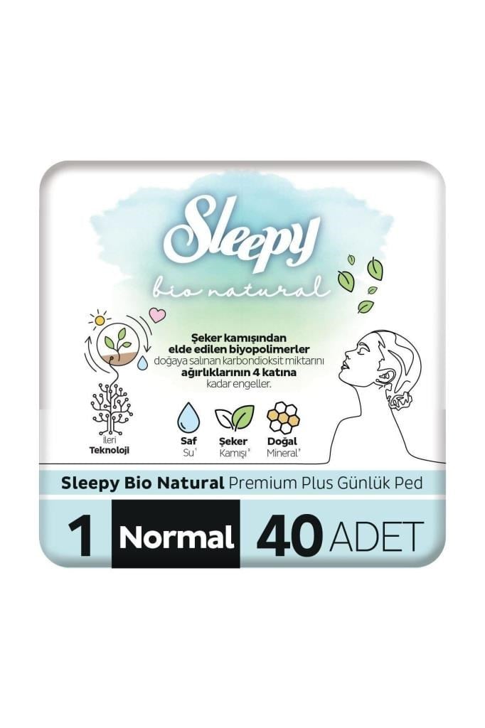 Sleepy Bio Natural Premium Plus Günlük Ped Normal 40 Adet Ped