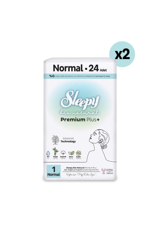 Sleepy Bio Natural Premium Plus Hijyenik Ped Normal 48 Adet Ped