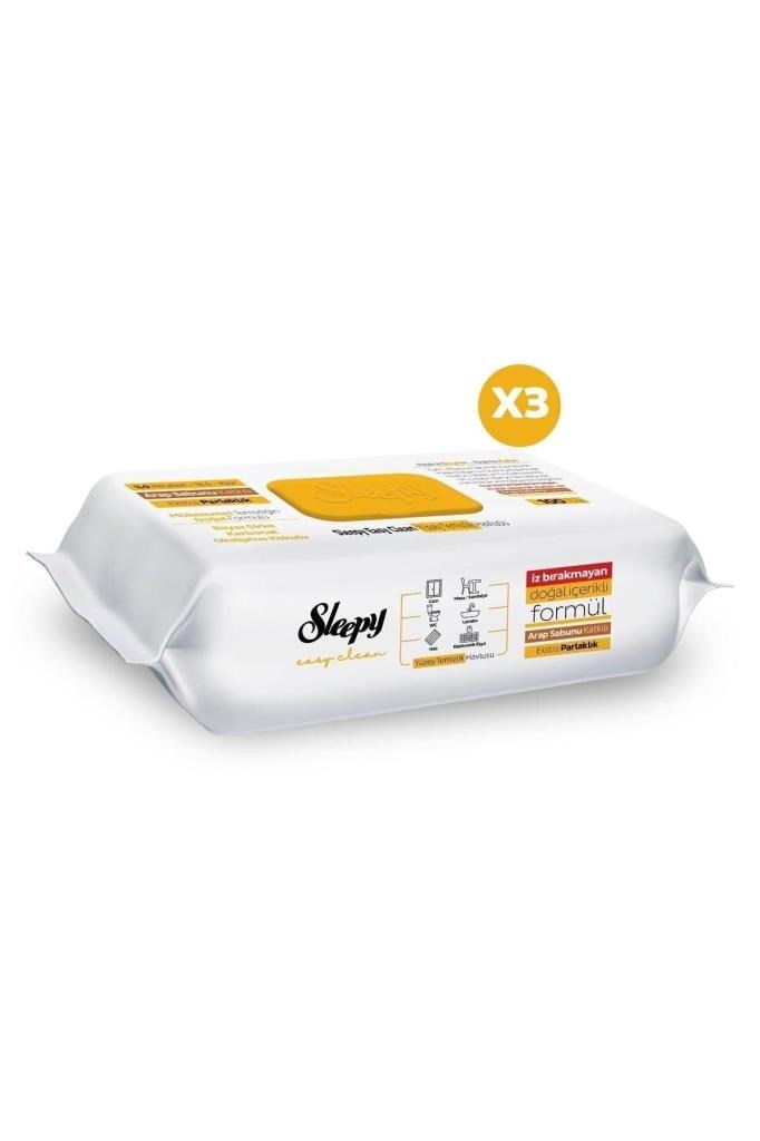 Sleepy Easy Clean Arap Sabunu Katkılı Yüzey Temizlik Havlusu&mendili 3x100 (300 YAPRAK)