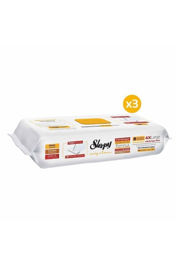 Sleepy Easy Clean Arap Sabunu Katkılı Mopa Uyumlu Yer Temizlik Havlusu&mendili 3x50 (150 YAPRAK)