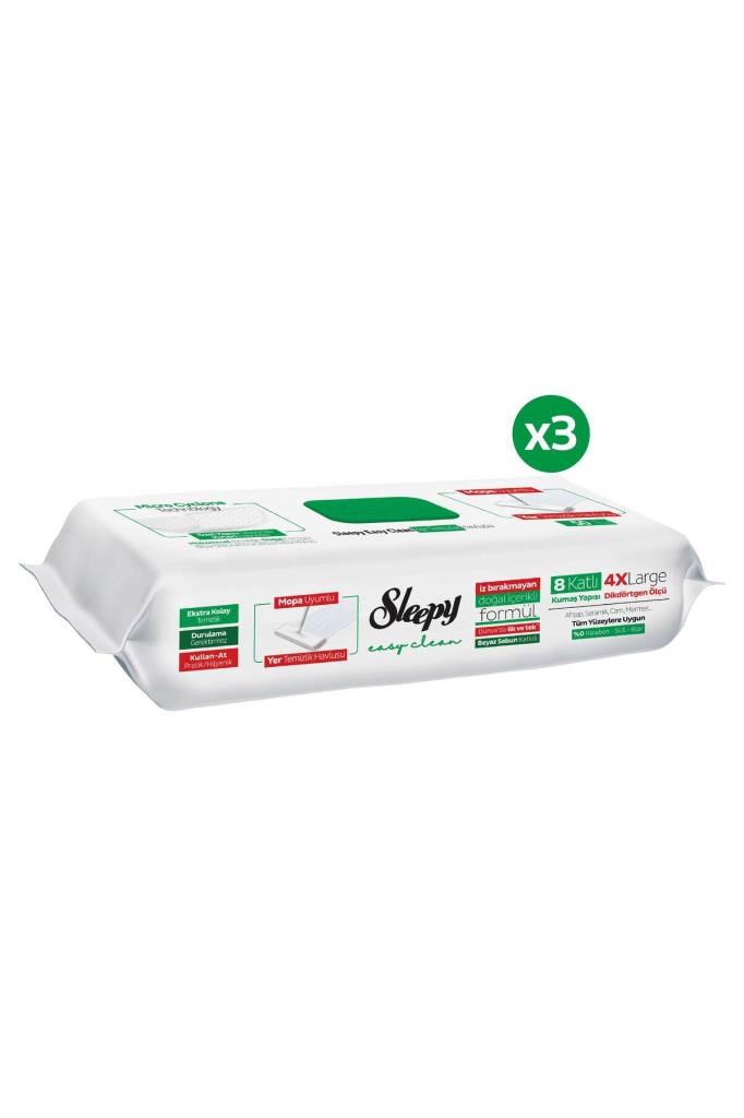 Sleepy Easy Clean Beyaz Sabun Katkılı Mopa Uyumlu Yer Temizlik Havlusu&mendili 3x50 (150 YAPRAK)