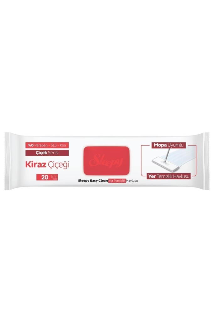 Sleepy Easy Clean Kiraz Çiçeği Mopa Uyumlu Yer Temizlik Havlusu&Mendili 20 Yaprak