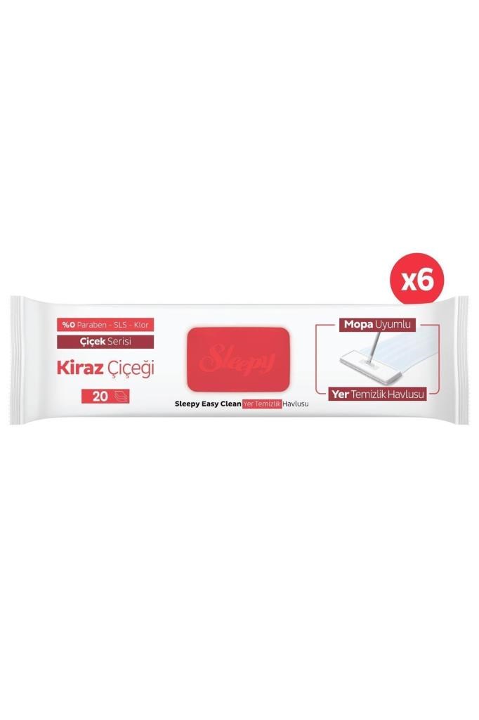 Sleepy Easy Clean Kiraz Çiçeği Mopa Uyumlu Yer Temizlik Havlusu&Mendili 6X20 (120 Yaprak)