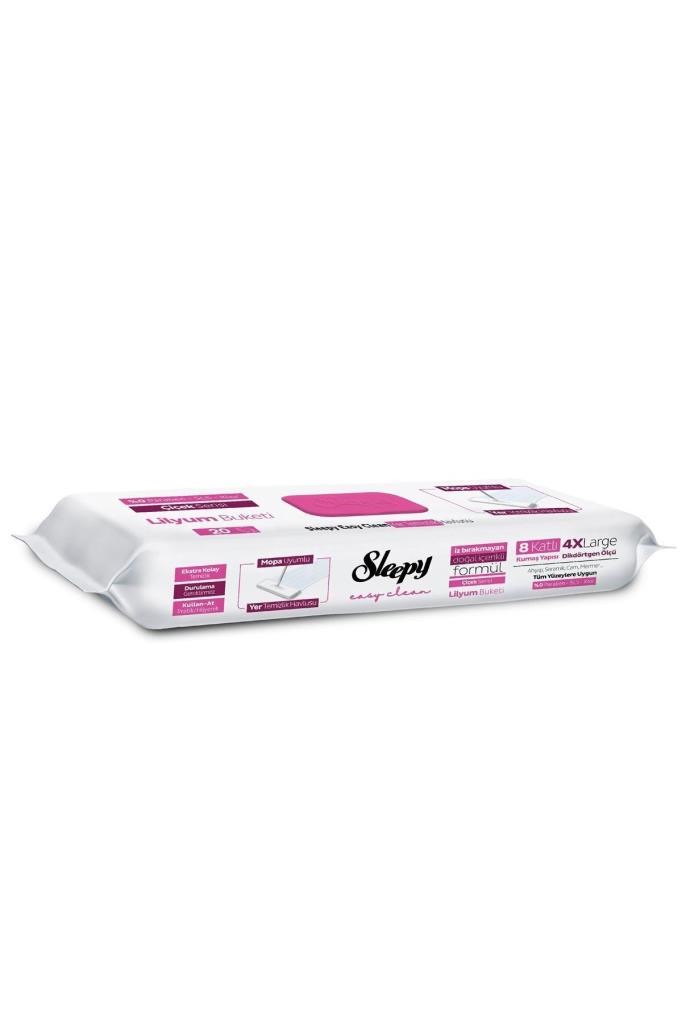 Sleepy Easy Clean Lilyum Buketi Mopa Uyumlu Yer Temizlik Havlusu&Mendili 20 Yaprak