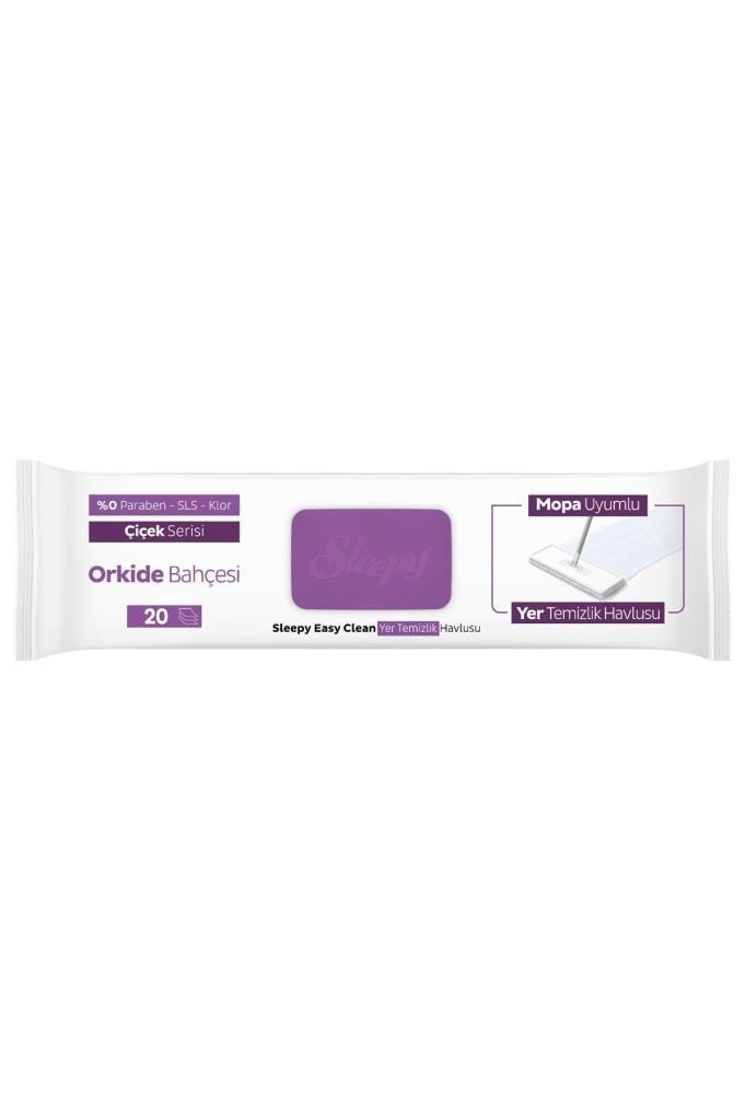 Sleepy Easy Clean Orkide Bahçesi Mopa Uyumlu Yer Temizlik Havlusu&Mendili 20 Yaprak