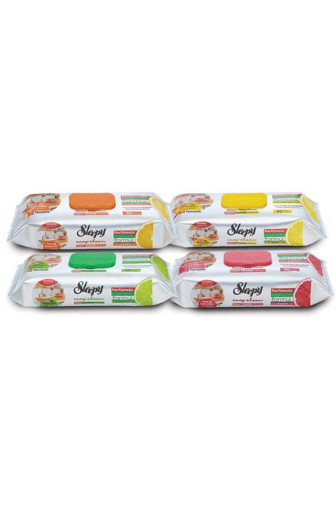 Sleepy Easy Clean Süper Yüzey Temizlik Mutfak Havlusu&mendili Karma Paket 4x50 (200 YAPRAK)