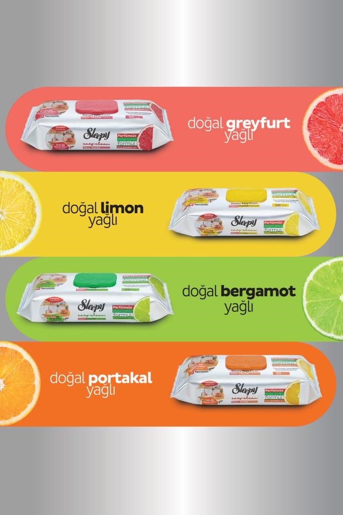 Sleepy Easy Clean Süper Yüzey Temizlik Mutfak Havlusu&mendili Karma Paket 4x50 (200 YAPRAK)