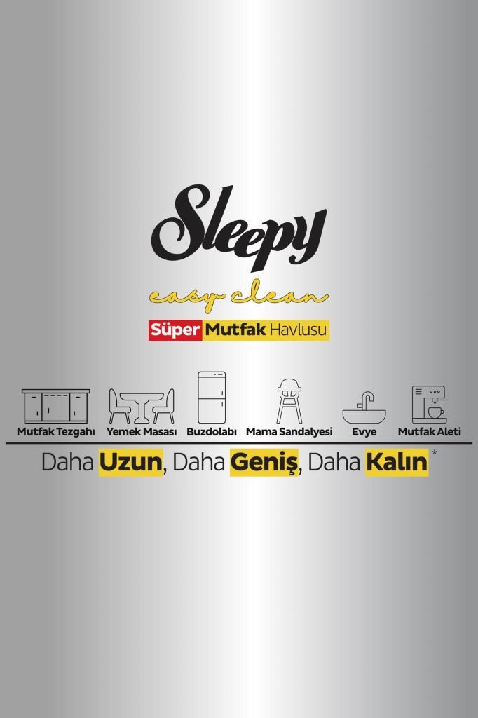 Sleepy Easy Clean Süper Yüzey Temizlik Mutfak Havlusu&Mendili Limon Yağlı 50 Yaprak