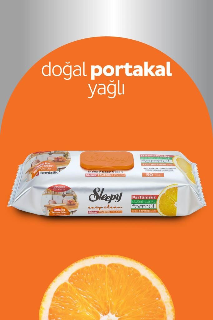 Sleepy Easy Clean Süper Yüzey Temizlik Mutfak Havlusu&mendili Portakal Yağlı 50 Yaprak