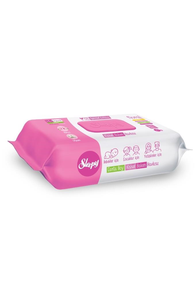 Sleepy Floral Kişisel Bakım Havlusu Çanta Boy 25 Yaprak