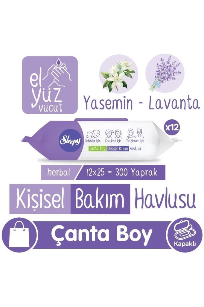 Sleepy Herbal Kişisel Bakım Havlusu Çanta Boy 12x25 (300 Yaprak)