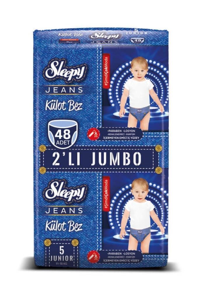 Sleepy Jeans Külot Bez 5 Beden Junior 2li Jumbo 48 Adet (11-18KG)