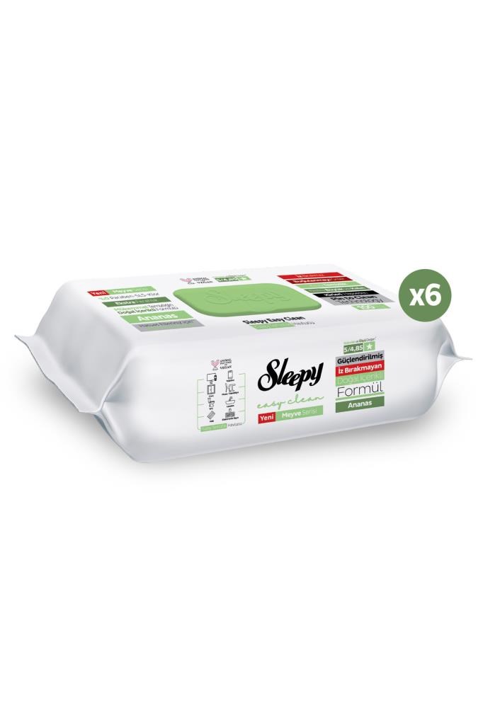 Sleepy Meyve Serisi Yüzey Temizlik Havlusu Mendili Ananas 6x100 (600 Yaprak)