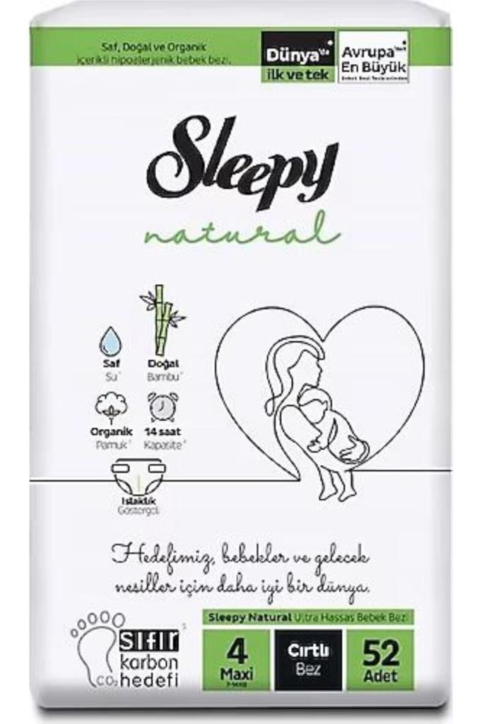 Sleepy Natural Bebek Bezi 4 Beden Maxi 52 Adet 7-14kg