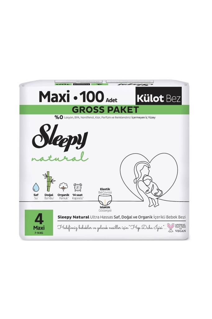Sleepy Natural Gross Paket Külot Bez 4 Numara Maxi 100 Adet