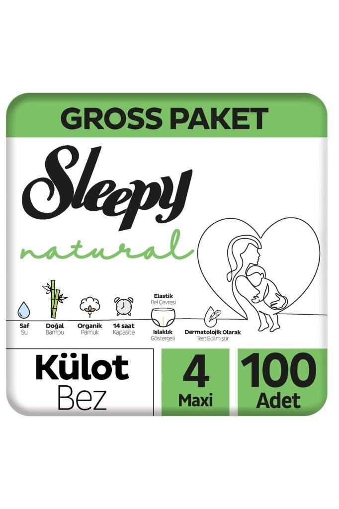 Sleepy Natural Gross Paket Külot Bez 4 Numara Maxi 100 Adet