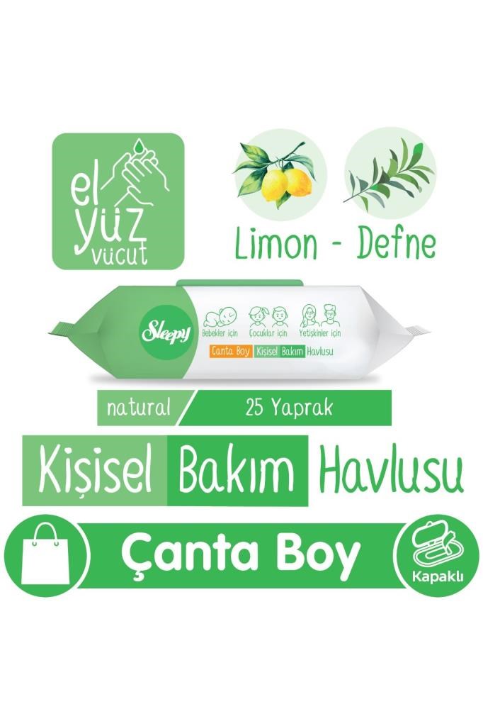 Sleepy Natural Kişisel Bakım Havlusu Çanta Boy 25 Yaprak