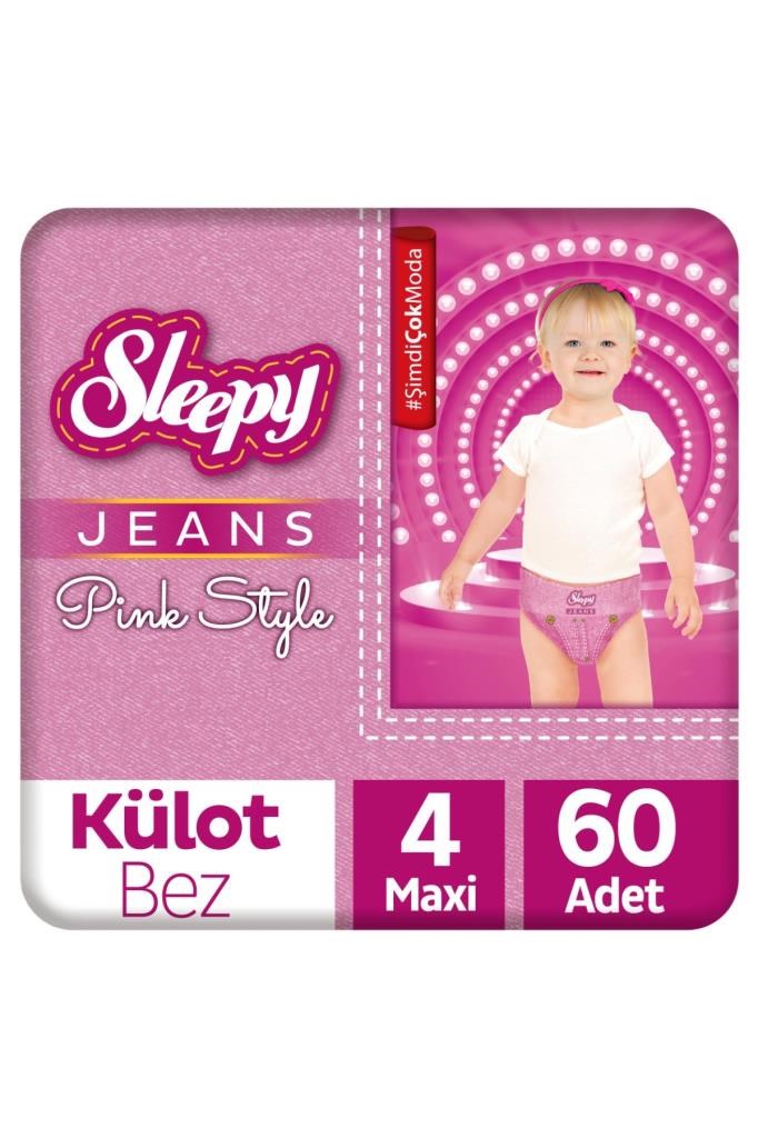 Sleepy Pink Jeans Külot Bez 4 Numara Maxi 2li Jumbo 60 Adet