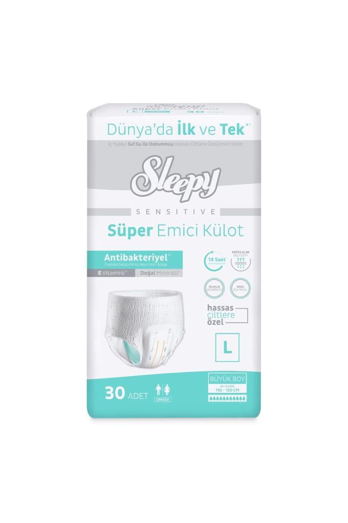 Sleepy Sensitive Antibakteriyel Emici Külot Large 30 Adet