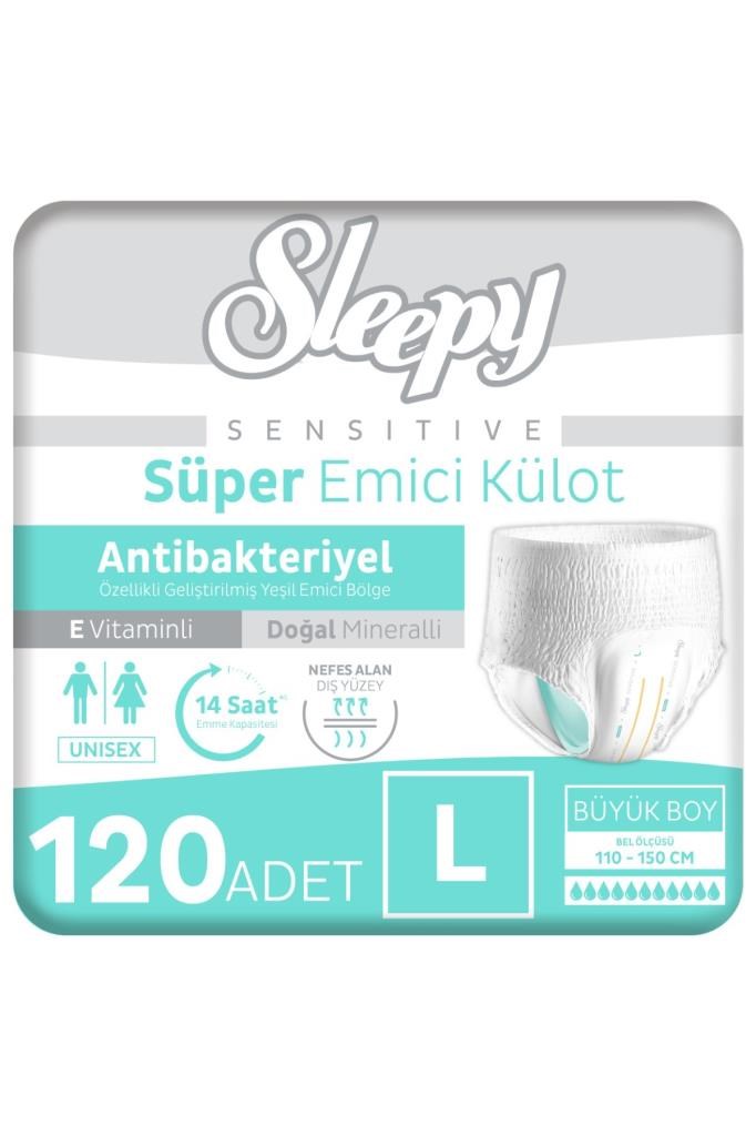 Sleepy Sensitive Antibakteriyel Emici Külot Large 30x4 120 Adet