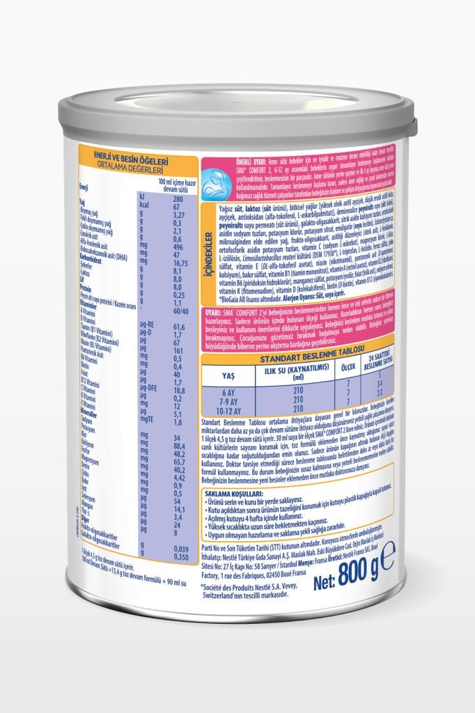 SMA Comfort 1 0-6 Ay Bebek Sütü 800 g