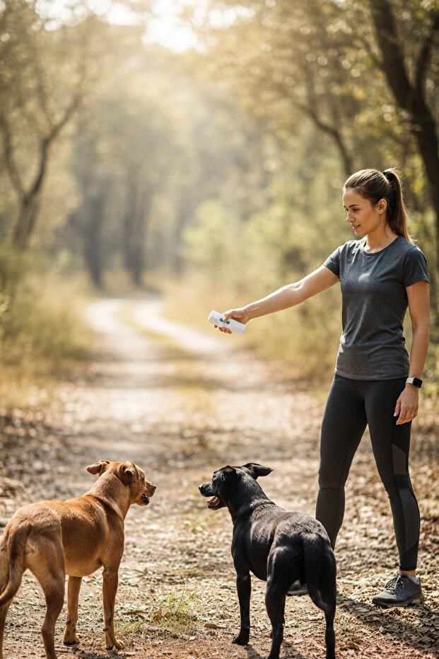 Tiny Kiwipets KPE-10906 3ü 1 Arada Köpek Kovucu Hayvan Eğitim Cihazı | Ultrasonik Eğitim & Havlama Kontrolü & LED Işıklı