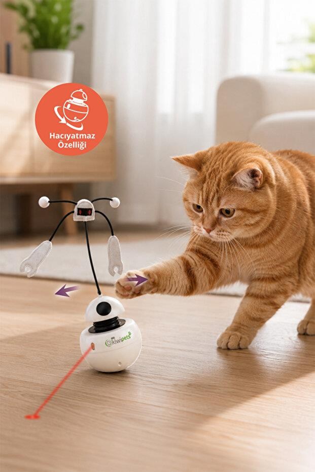 Tiny Kiwipets KPT-10640 3’ü 1 Arada Kedi Robot Aktivite Oyuncağı | Hareketli Top | Lazer | Otomatik Kapanma