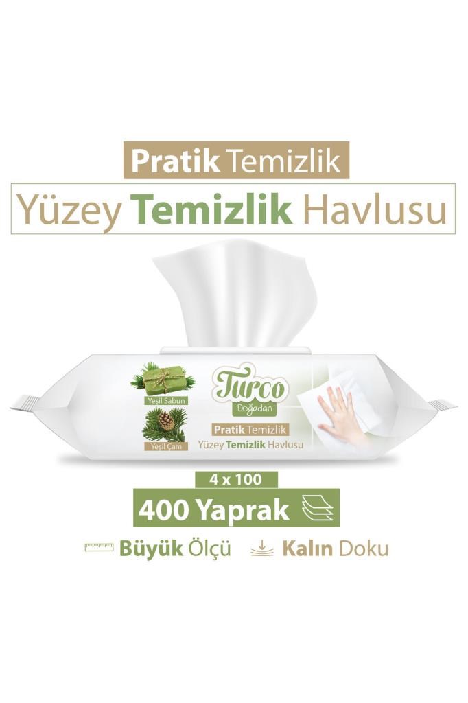 Turco Doğadan Pratik Temizlik Turco Doğadan Pratik Yüzey Temizlik Havlusu 4X100 (400 Yaprak).