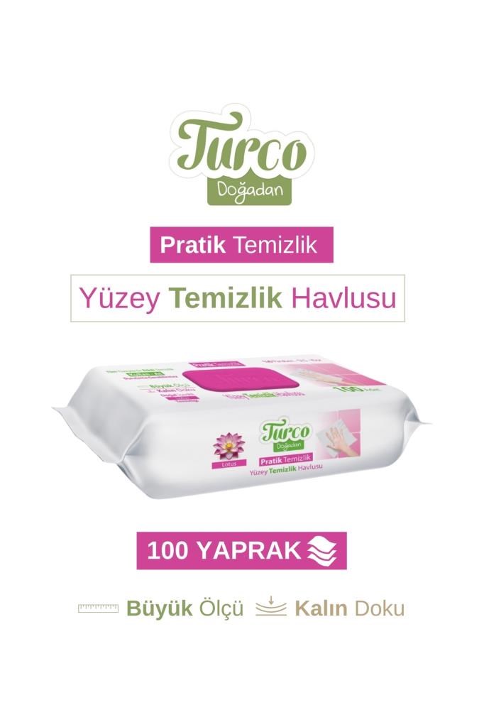 Turco Doğadan Pratik Yüzey Temizlik Havlusu Lotus 100 Yaprak