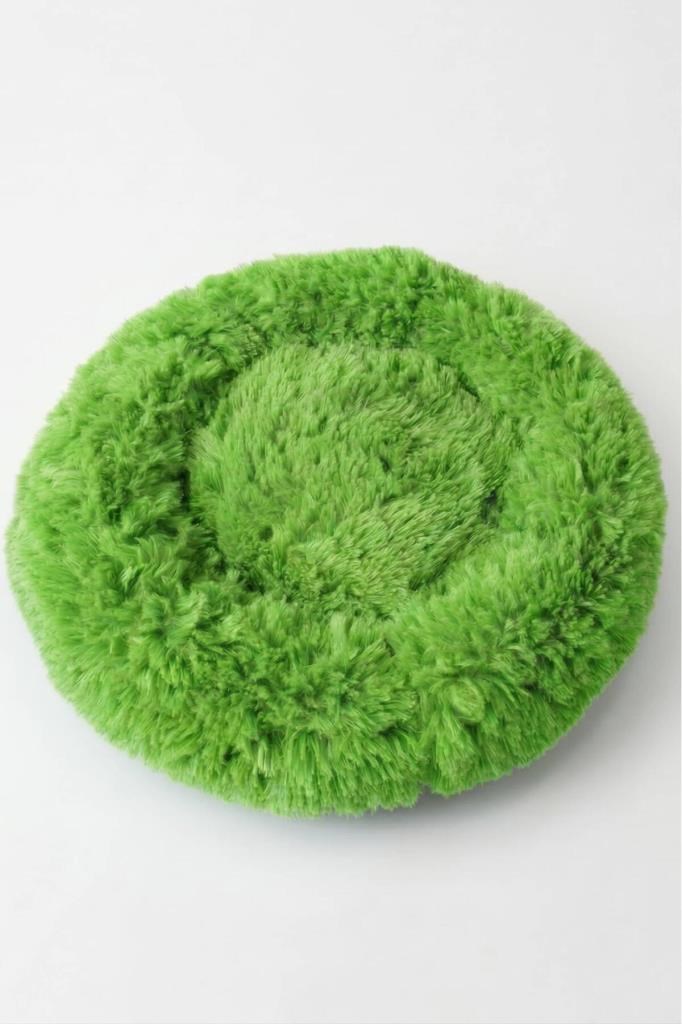 United Colors of Benetton BNTMKT-0012-2-GR Uzun Kürklü Donut Kedi&Köpek Yatağı Yeşil 55 CM