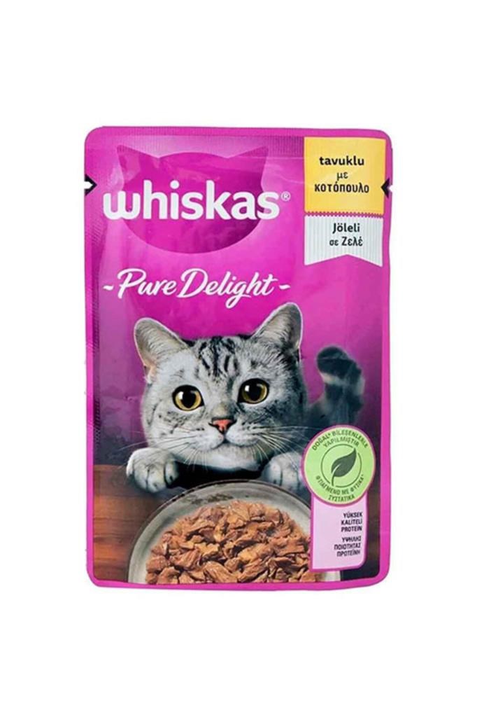 Whiskas Pouch Pure Delight Jöle İçinde Tavuklu Yetişkin Kedi Konservesi 28 Adet 85 Gr