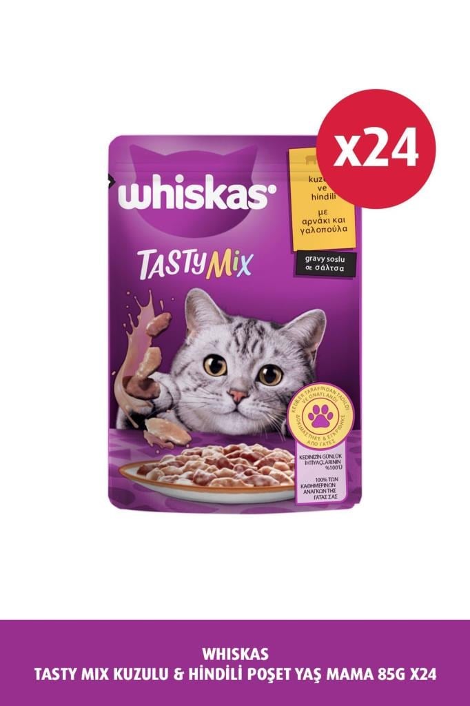 Whiskas Tasty Mix Kuzu&hindi Kedi Maması 85 gr 24x