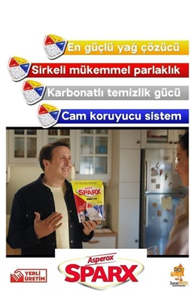 ASPEROX Sparx Bulaşık Makinesi Kapsülü 60lı X 2 Paket (120 YIKAMA)