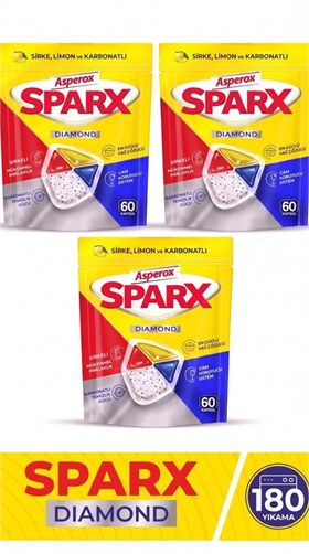 ASPEROX Sparx Diamond Bulaşık Makinesi Tableti 60lı 3 ADET