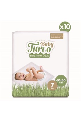 Baby Turco Bebek Bakım Örtüsü 60x60 Cm 7x10 70 Adet