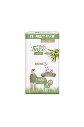 Baby Turco Doğadan 2li Fırsat Paketi Külot Bez 6 Numara Xlarge 46 Adet