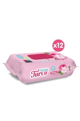 Baby Turco Gül Kokulu Islak Bebek Havlusu 12x90 Adet
