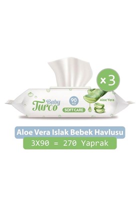 Baby Turco Softcare Aloe Vera Islak Bebek Havlusu 3lü Paket