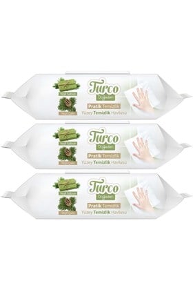 Baby Turco Turco Doğadan Pratik Yüzey Temizlik Havlusu 100 Yaprak Yeşil Sabun/Yeşil Çam (3 Lü Set) 300 Yaprak