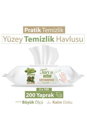Baby Turco Turco Doğadan Pratik Yüzey Temizlik Havlusu 100 Yaprak Yeşil Sabun/Yeşil Çam (6 Lı Set) 600 Yaprak