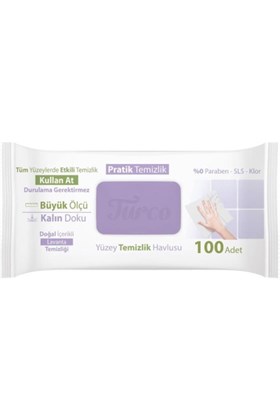 Baby Turco Turco Doğadan Pratik Yüzey Temizlik Havlusu Lavanta 100 Yaprak