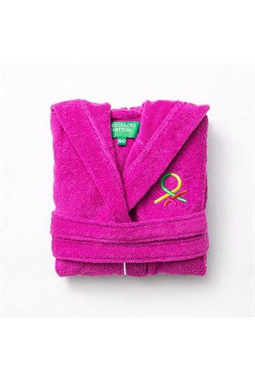 Benetton Çocuk Bornoz Pembe Şapkalı Pamuk