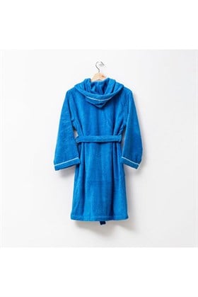 Benetton Çocuk Bornoz Unisex Mavi %100 Pamuk