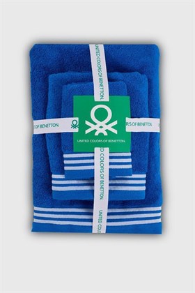 Benetton Home Banyo Havlu El Yüz Vücut Mavi 3 Lü Set 70x140 cm 50x90 cm 30x50 cm %100 Pamuk