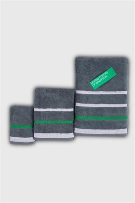 Benetton Home Banyo Havlu El Yüz Vücut Gri %100 Pamuk 3 Lü Set 70x140 cm 50x90 cm 30x50 cm