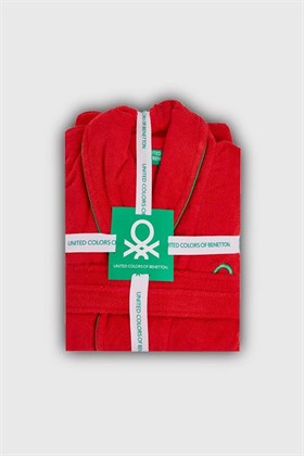 Benetton Home Bornoz Erkek Kadın Unisex Kırmızı %100 pamuk