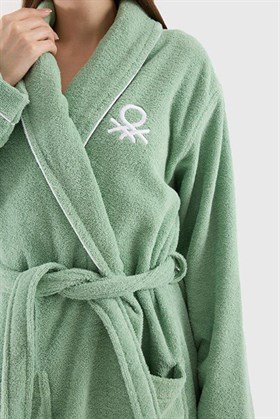 Benetton Home Bornoz Erkek Kadın Unisex Açık Yeşil %100 pamuk