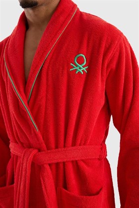 Benetton Home Bornoz Erkek Kadın Unisex Kırmızı %100 pamuk